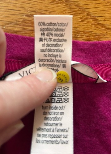 Victorias Secret Shirt Size L Love Logo Short Sleeve Tee Sparkly Lounge Pajamas - Picture 8 of 8