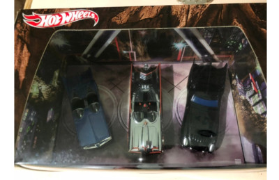 Hot Wheels DC Comics Batman Set of Three 1:50 Scale Batmobiles Mint in Package