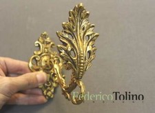 FERMATENDA REGGITENDA FOGLIA IN OTTONE LAVORAZIONE ARTIGIANALE MADE IN ITALY