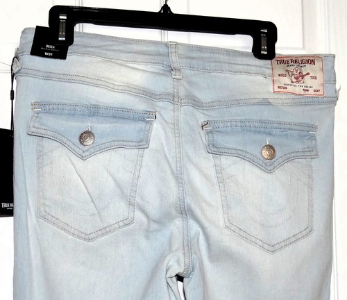 NWT TRUE RELIGION BECCA Mid Rise Boot Cut Women's Light Blue Jeans Sz 31x33 $159 - Picture 8 of 8