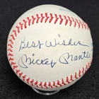 MICKEY MANTLE Signed "Best Wishes" Official Baseball-HOF-NEW YORK YANKEES-PSA