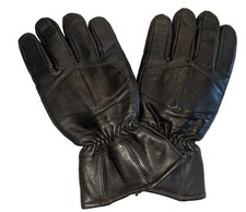 Men's Biker, 4 Wheelet Thinsulate Genuine Leather Gloves, Large Black