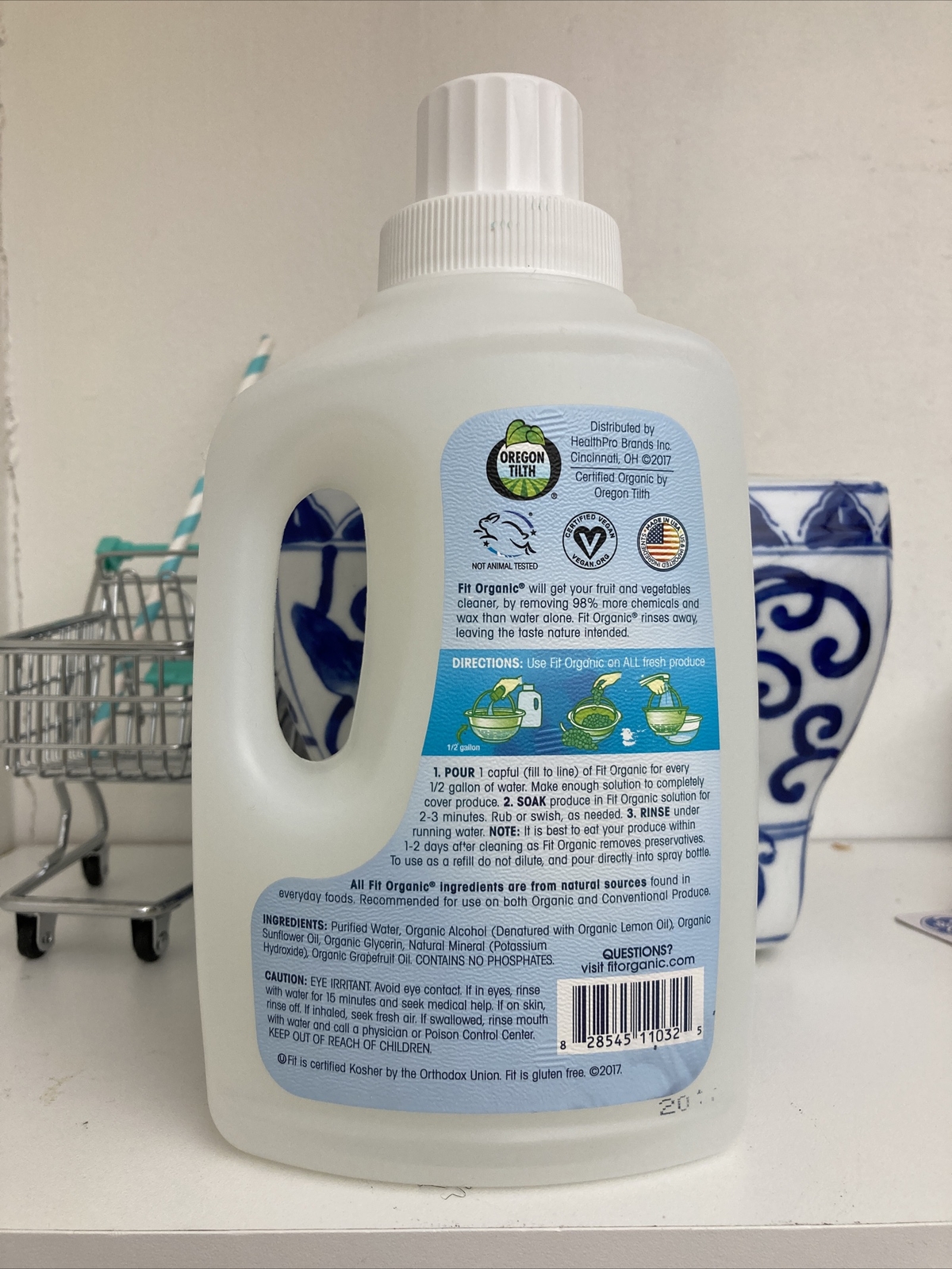 Fit Organic Produce Wash Soaker, Fruit & Vegetable Wash Removes