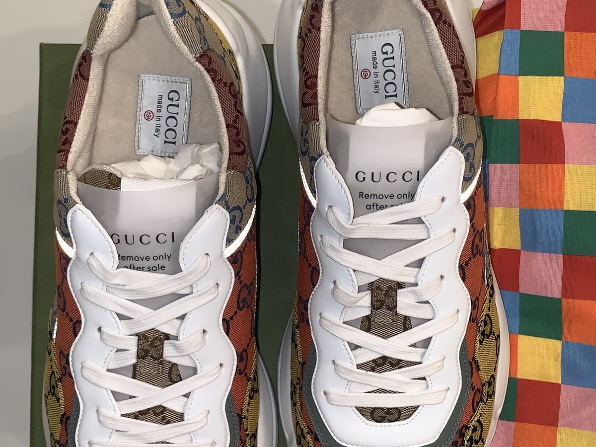 GUCCI RHYTON YELLOW MULTICOLORED FABRIC CANVAS MEN'S
