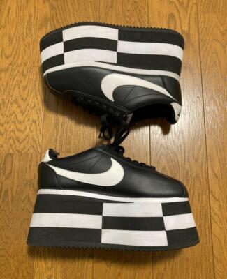 Nike Cortez Platform Comme des Garcons Check Black Women's Size