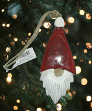NEW GANZ MIDWEST GIFT CHRISTMAS WOODEN ORNAMENT GNOME