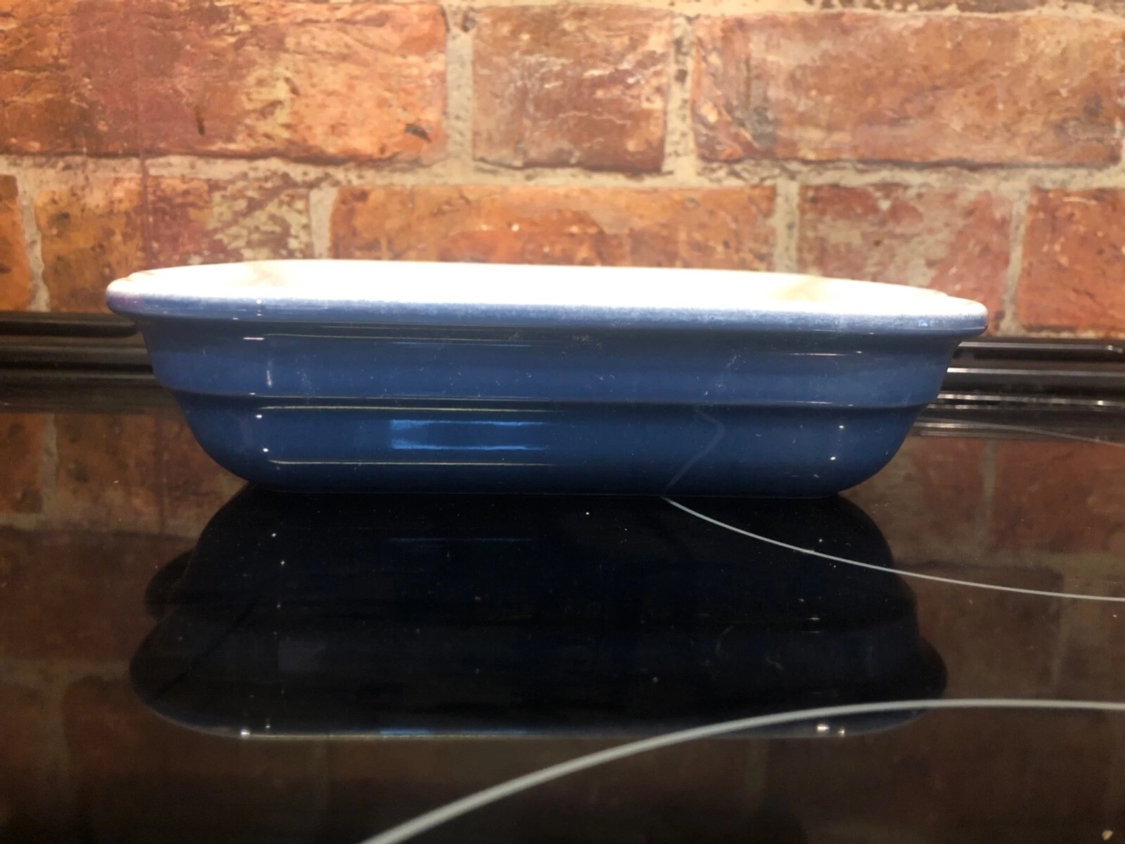 Emile Henry France BLUE 9 x 7 Stoneware Casserole Baking Dish Pan 96-16