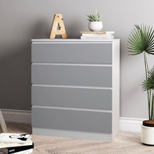 Image of 4 Or 5 Drawer Skagen Wooden Bedroom Chest Cabinet No Handle Storage Cupboard