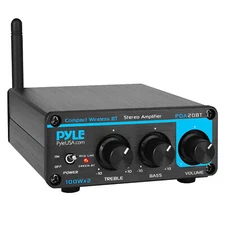 Pyle PDA20BT Desktop Bluetooth Audio Compact Mini Stereo Amplifier