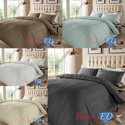 Luxus 400 Fadenzahl 100 % Ägyptische Baumwolle Multi Satin Streifen Bettbezug