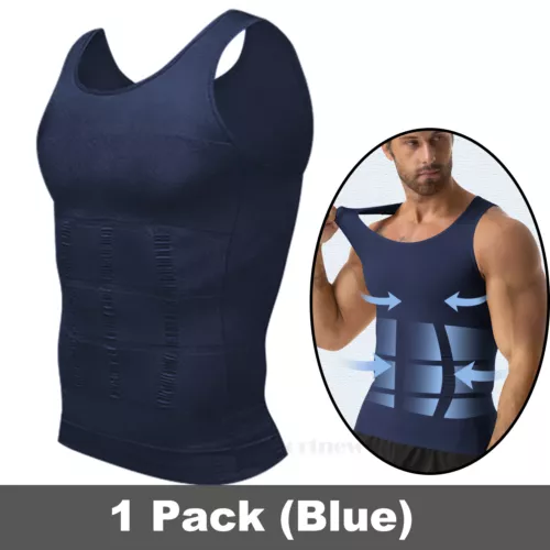 Mens Slimming Body Shaper Tank Top Abdomen Gynomastica Compression Vest Shirt - Picture 17 of 21