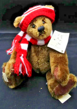 Mohair Teddy Bear KEVIN Dean's Rag Book 62 Red Knit Hat Scarf Collector's Club