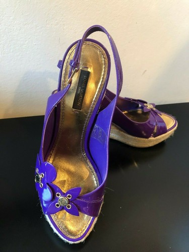 Louis Vuitton Pelle Verniciata Floreale Impreziosito Espadrillas VIOLA  ZEPPE SZ 7.5 | eBay
