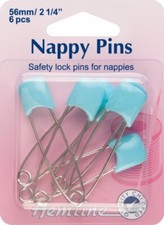 Hemline Safety Nappy Pins Blue