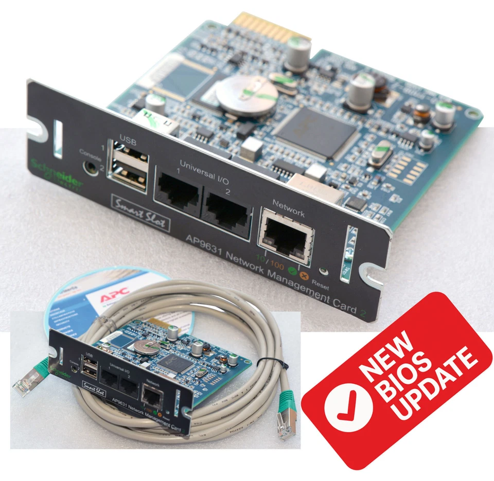 APC SCHNEIDER AP9631 UPS USV MANAGEMENT CARD KARTE USB LAN CD MANUAL SOFTWARE 81