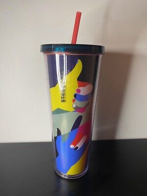 2017 Starbucks Venti Colorful Peace & Love Holiday Cold Cup Tumbler 24 oz  RARE | eBay