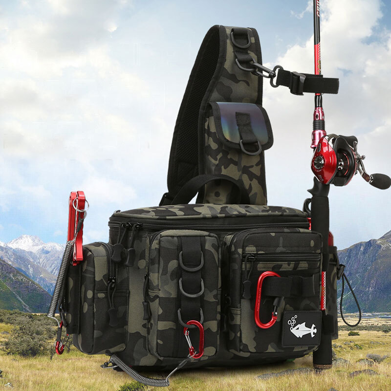 Men Fishing Tackle Chest Bag Single Shoulder Crossbody Bags Waist