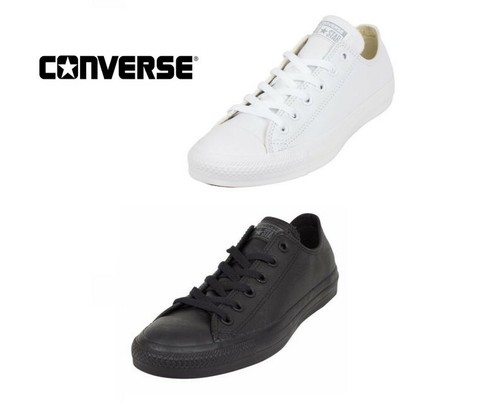 mono black Leather Unisex Trainers 