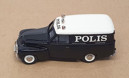 Rob Eddie 1/43 Scale RE8 - 1953 Volvo PV445 Polis Police Van - Black/White - Picture 4 of 5
