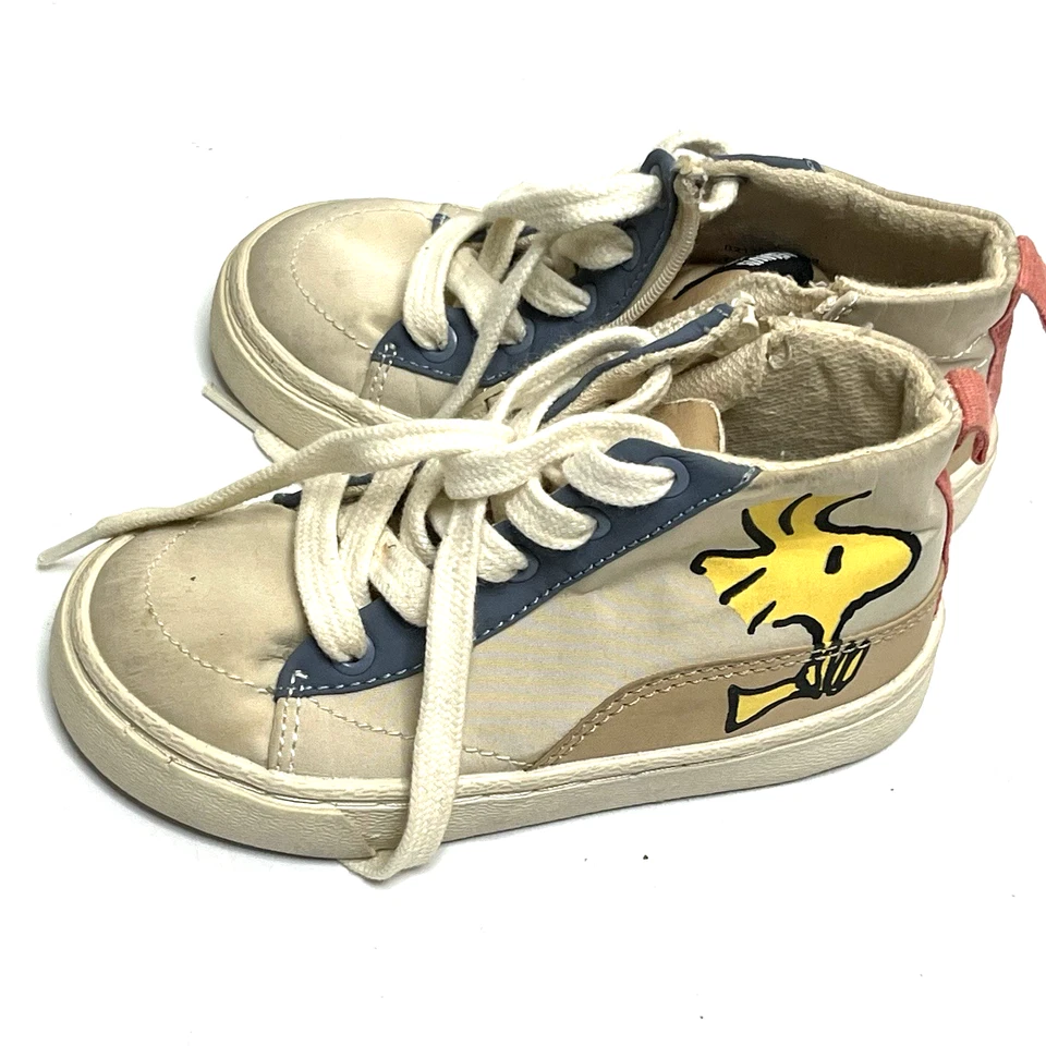 Zara Baby PEANUT Toddler Boy Brown Tan Hi Top Lace Up Boots Shoes Size 23 - Image 4 of 4