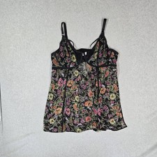 Torrid Women Sleepwear 3X Black Floral Nightie Underwired Lace Mesh Strap
