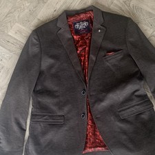Lambretta Grey Twill Wool Blend 2 Piece Suit 46r Jacket 34x31 Trousers