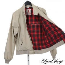 #1 MENSWEAR Vintage Baracuta Beige Tartan Lined G9 Harrington Bomber Jacket 40