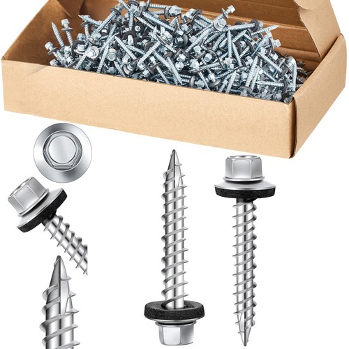 Hex Head Metal Roofing Screws Galvanized Roof Self Starting Tapping Siding Sh...