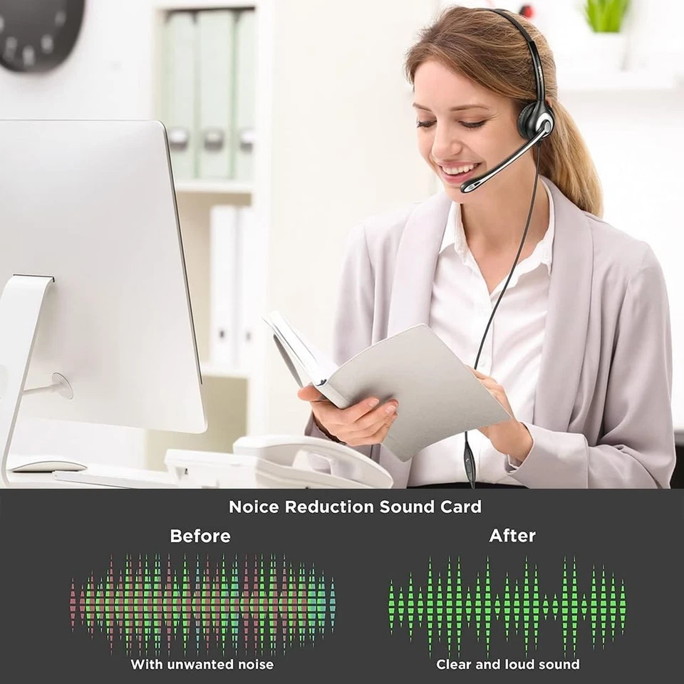 Versatile USB & 3.5mm Headphones with Noise Cancellation for Online Meetings - Image 4 of 4