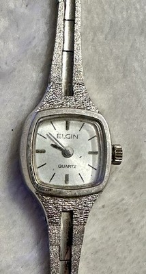 Vintage Silver Toned Elgin Watch, New Battery