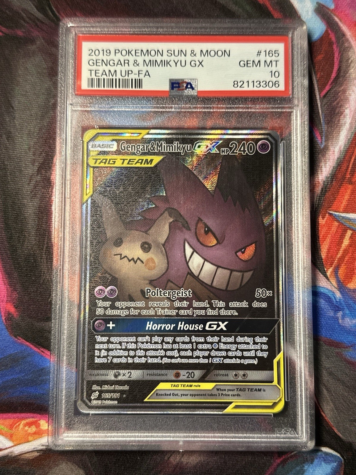 2019 Pokemon Sun & Moon Team Up #165 Gengar & Mimikyu Gx PSA 10 Gem Mint