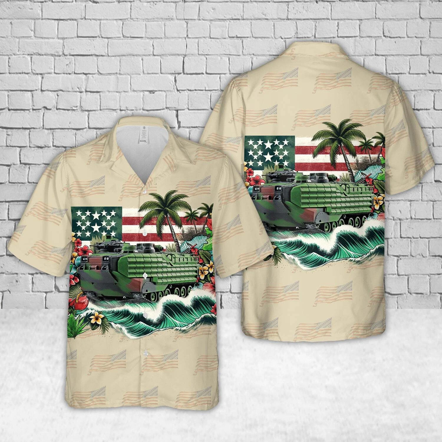 US Marine Corps Assault Amphibious Vehicle AAVP 7A1 Hawaiian Shirt