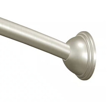 Moen Bathroom Tub Adjustable Length Curved Shower Rod Brushed Nickel CSR2160BN