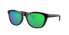 Costa Aleta Sunglasses, Black Frame, Green Mirror Plastic Lens
