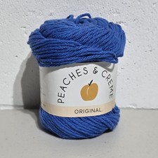 Peaches  Creme 100 Cotton Yarn Royal Blue 2.5oz 4 Ply Worsted Skein