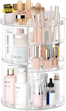 Rotating Makeup Organizer, DIY 8 Adjustable Layers Spinning Skincare Organizer, 