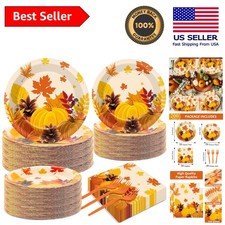 Disposable Thanksgiving Plates and Napkins Set - 200PCS for Effortless Cleanup