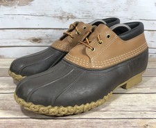 L.L.Bean Bean Boots Low Waterproof Boots Mens Size 9M Leather Slip On Gumshoes