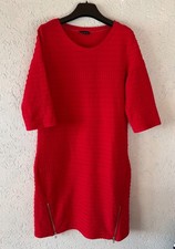Rotes Strickkleid, Taifun, 3/4-Ärmel, Gr. 40