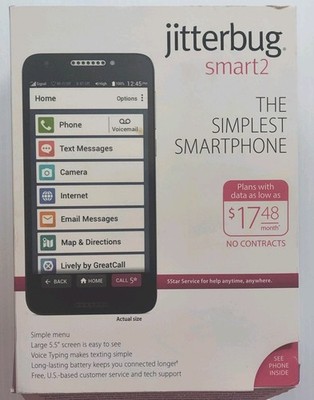 Jitterbug Smart2 Easy-to-Use 5049S Smartphone for Seniors by GreatCall Open Box