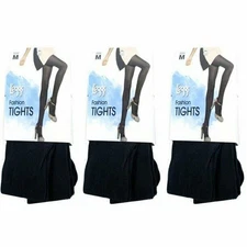 Lot of 3 Leggs Fashion Tights Control Top Black Size M