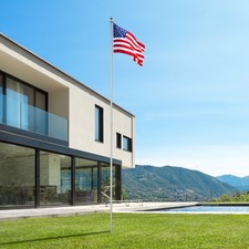30FT Aluminum Flag Pole Kit Halyard Pole with Heavy Duty for Outdoor Garden