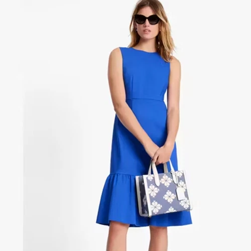 Abito tubino balza KATE SPADE blu mirtillo taglia 0 nuovo con etichetta {HH14}