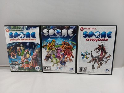 EA PC Games Lot of 3 SPORE Galactic Adventures, Creepy & Cute Expansion Packs