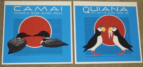 Pair of Susan Ogle Art Prints Camai & Quiana Posters KHAR 590 AM Alaska
