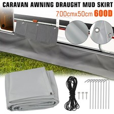 Caravan Awning Mud / Draught Skirt 7m Length X 50cm Depth Wheel Arch Covers Grey