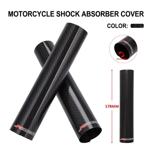 2 PCS 178mm Motorcycle Carbon Fiber Fork Wrap Boots Front Shock Covers Guard