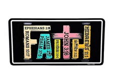 FAITH JESUS CHRISTIAN RELIGIOUS METAL CAR NOVELTY LICENSE PLATE AUTO TAG