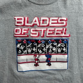 Vintage Style Blades of Steel NES Video Game T-Shirt Heather Gray Adult L