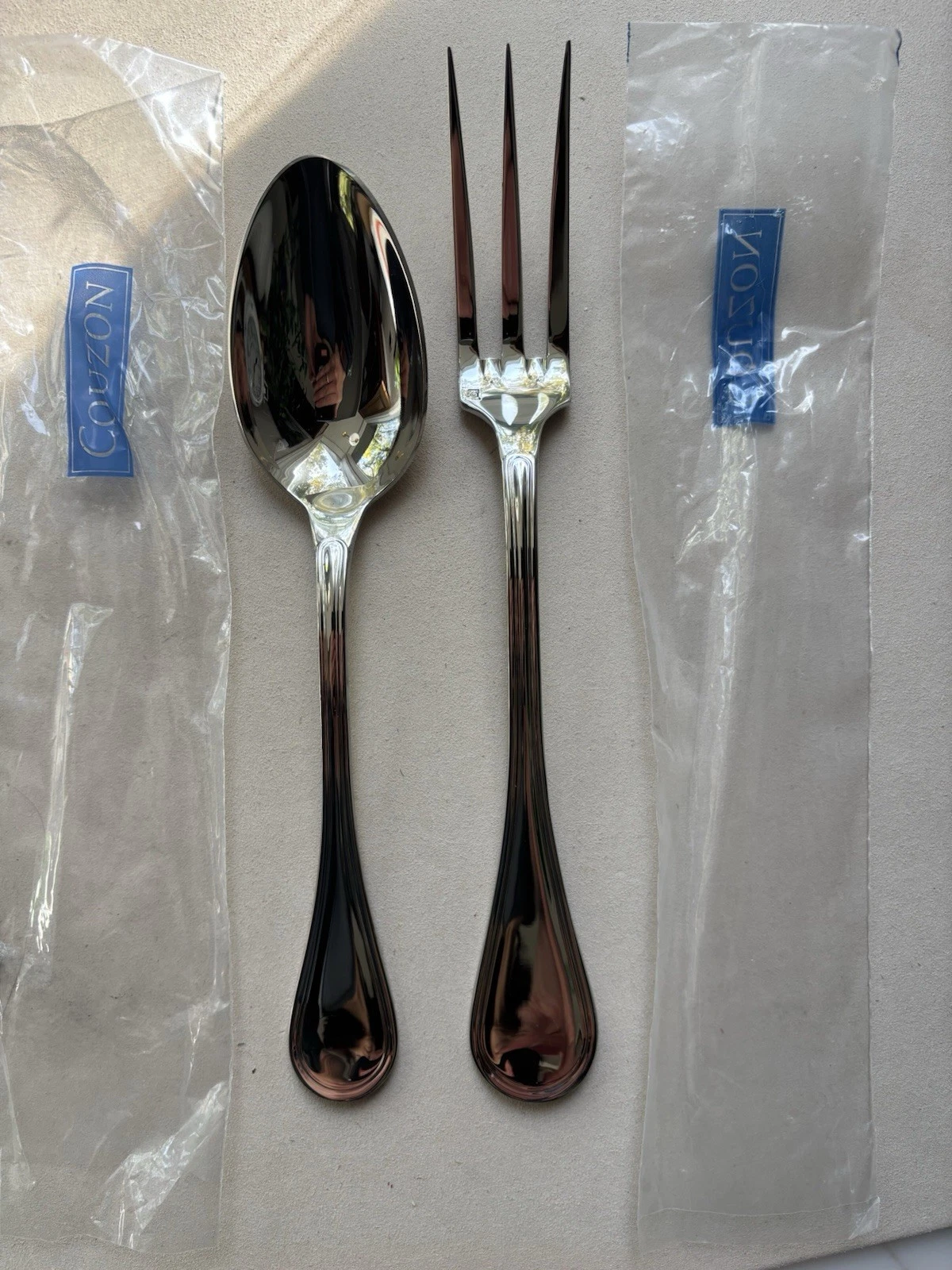 Couzon stainless LYRIQUE - large serving fork and serving spoon NEW